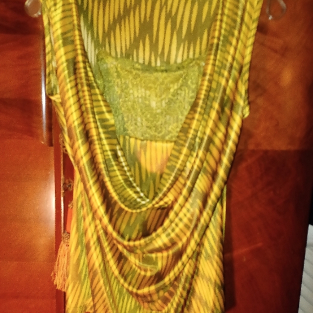 Mai Tai silky romantic sleeveless top